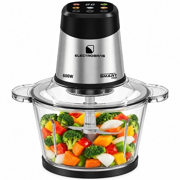 Procesador de Alimentos Electrobas Smart Chop EBPA-600 3 Litros 127 V ~ 60 Hz - Negro Plata