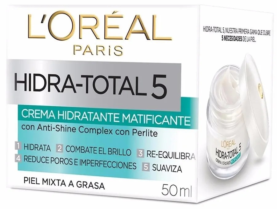 Crema Hidratante Matificante L'Oréal Hidra-Total 5 - 50mL