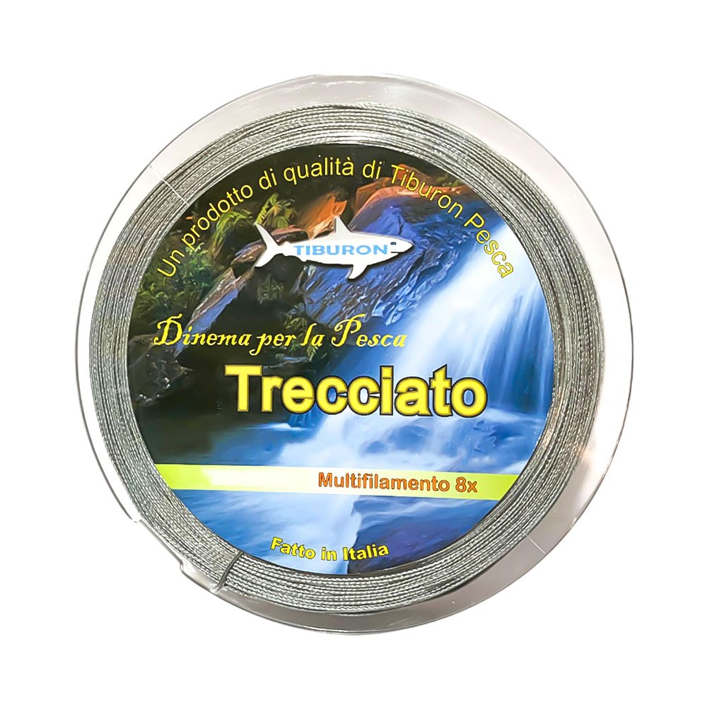 Hilo De Pesca Tiburon Trecciato Multifilamento 8 X 68 Kg 0.60 Mm 300 M Gray