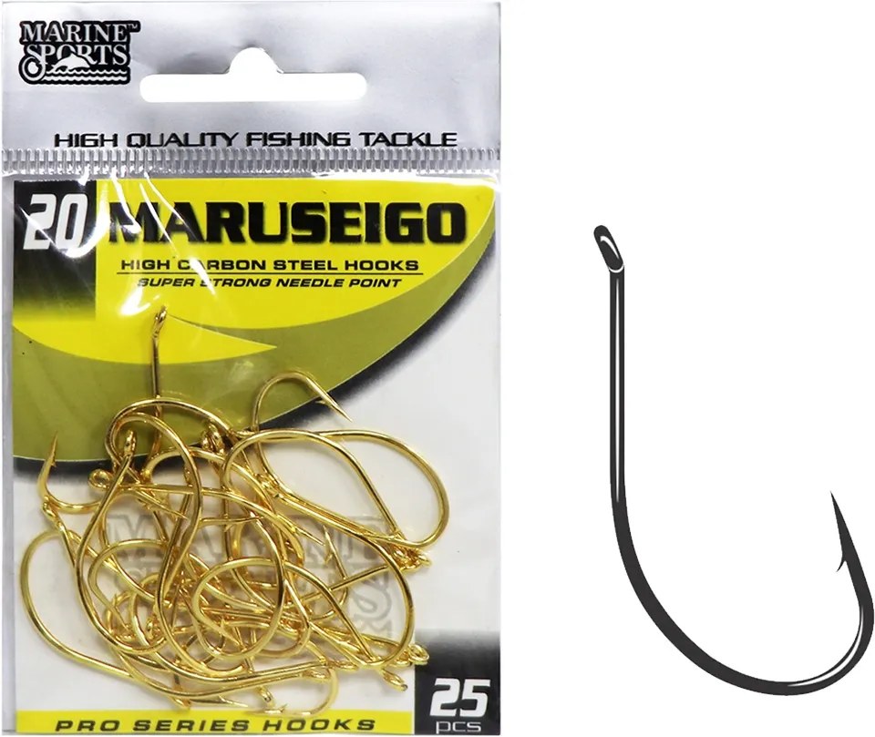 Anzol Marine Sports Maruseigo Gold 20 com 25 pçs