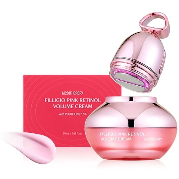 Crema Facial Hidratante Meditherapy Filligio Pink Retinol Volume de 50ml + Rejuvenecedor EMS Device