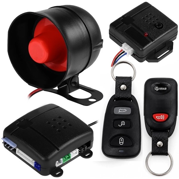 Alarma Automotriz Krab KBAC45 con 2 Controles - Negro