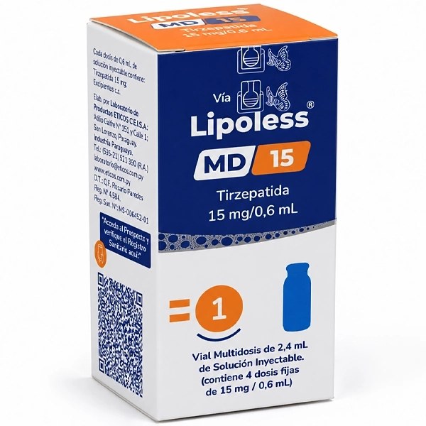 Tirzepatida Lipoless MD Multidosis 15mg 0,6ml de 2,4ml
