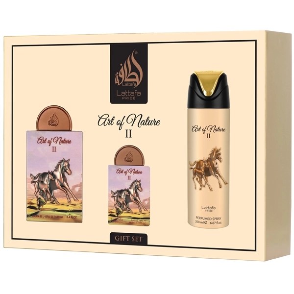 Kit Perfume Unisex Lattafa Pride Art Of Nature II Gift Set EDP 100ml + Perfume 20ml + Desodorante
