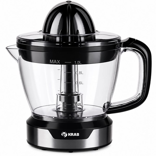 Exprimidor de Frutas Krab KBEJ10 40 watts 220 - 240V ~ 50 60Hz- Negro Plata