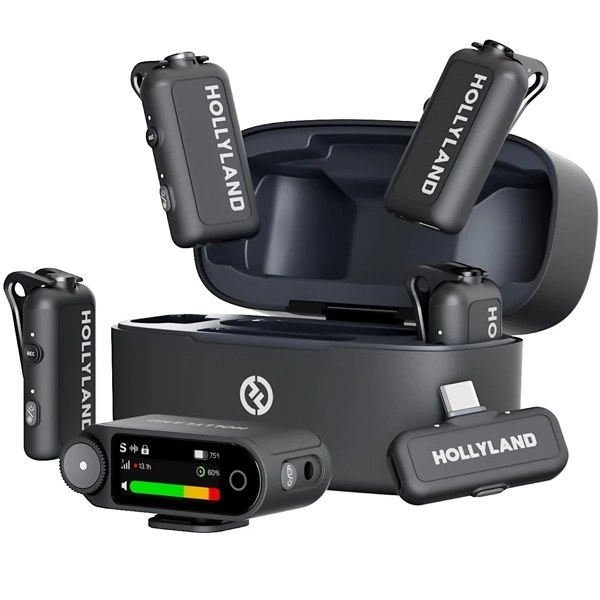 Micrófono de Solapa Inalámbrico Hollyland LARK Max 2 Combo 4-Person Version con USB-C - Space Gray (Anatel)