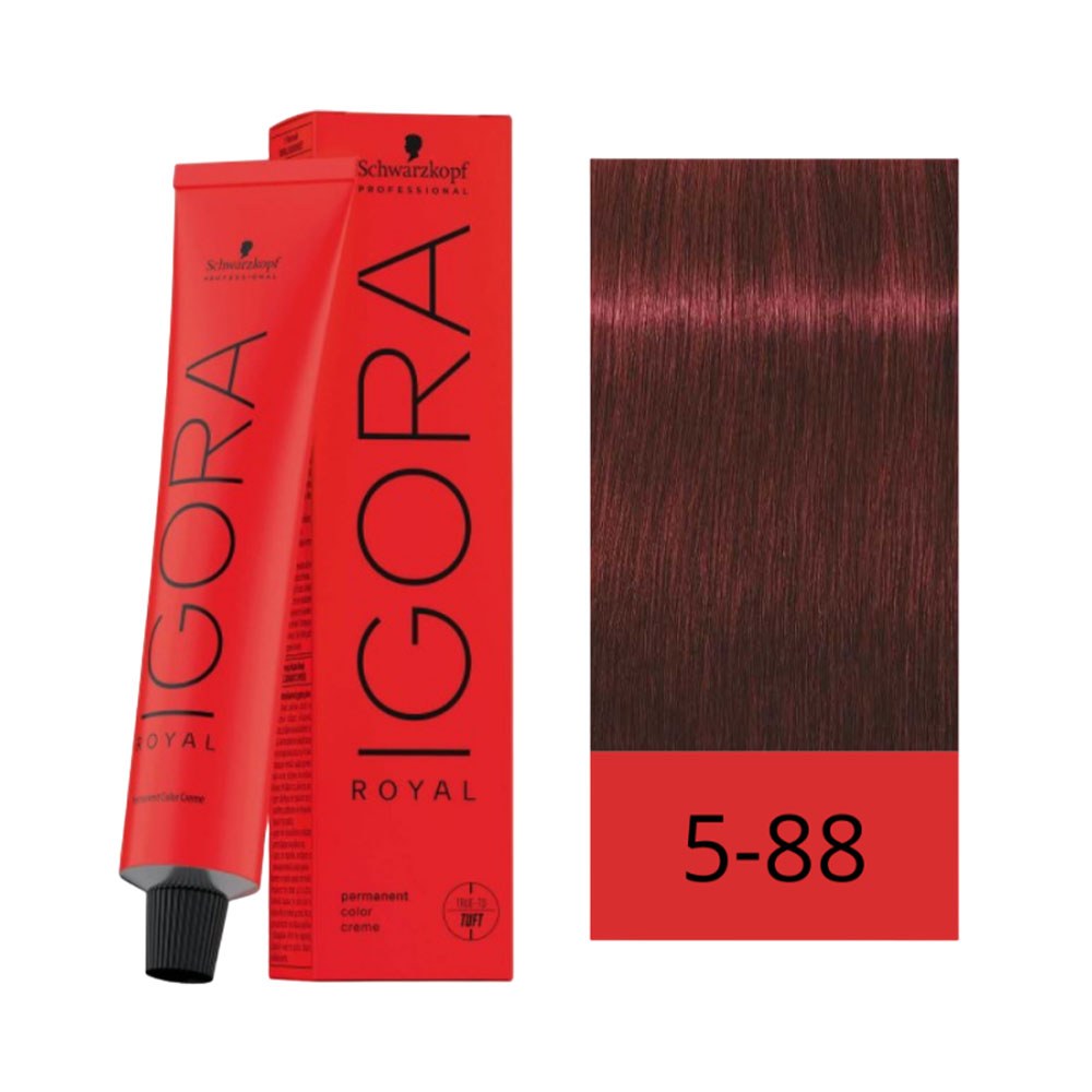 Crema De Coloración Schwarzkopf Igora Royal 5 88 Castaño Rojizo Intenso 60 Gr