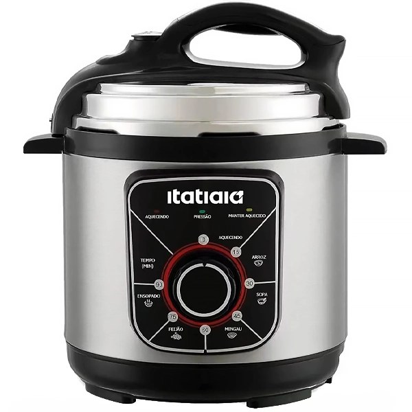 Olla a Presión Eléctrica Itatiaia Essencial PPESS1001 700 watts 3 Litros 127V ~ 60Hz - Plata Negra
