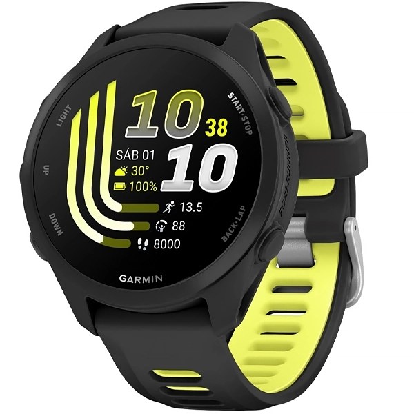 Reloj Garmin Forerunner 170 Music AMOLED 010-03920 43 mm con GPS Bluetooth - Black Amp Yellow