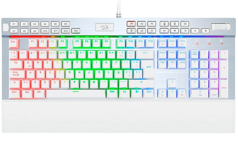 Teclado Redragon K550W-RGB-1 Yama Gaming USB Blanco (Español - con Cable)