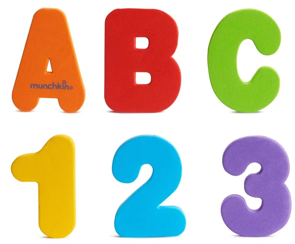 Letras e números para o banheiro Munchkin (36 Peças)