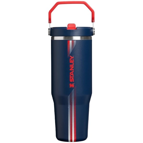 Termo Stanley The IceFlow Flip Straw Tumbler de 887 ml - Team Navy Red