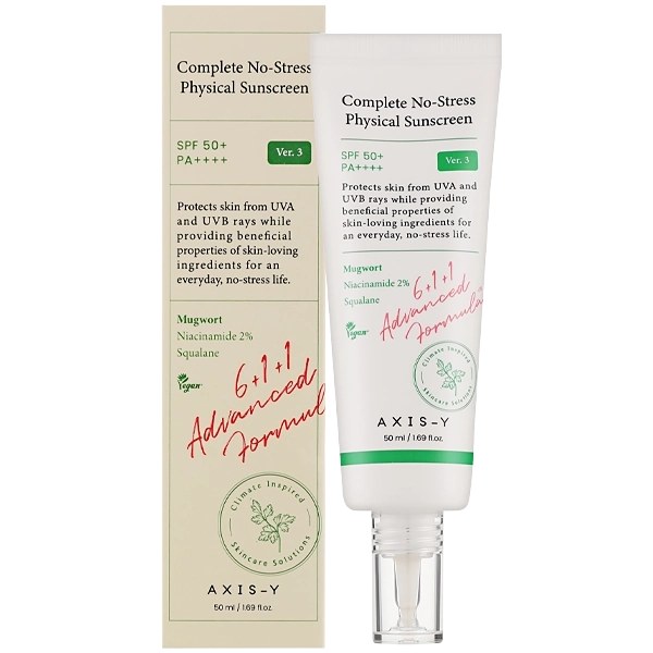 Protector Solar Facial Axis-y Complete No-Stress Physical Sunscreen SPF 50+ PA++++ de 50ml