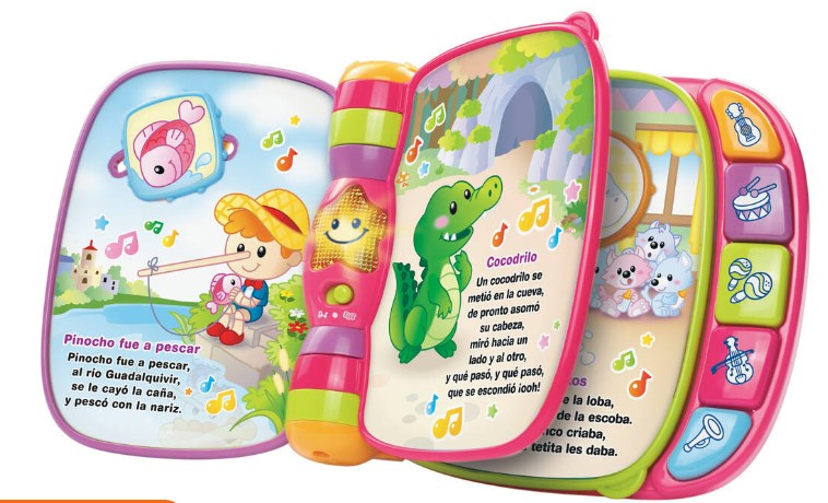 Libro Primeras Canciones Rosa Vtech INTERACTIVO 3 A 36 MESES