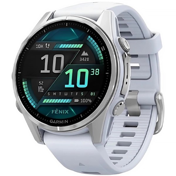 Reloj Garmin Fenix 8 AMOLED 010-02903 43 mm con GPS Wi-Fi - Silver Whitestone