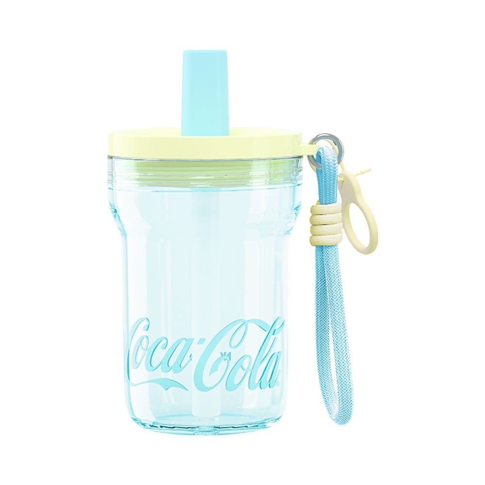 Vaso Coca Cola Np510 P1 Con Pajita 510 Ml Celeste Amarillo
