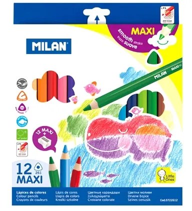 Lápiz de Color Milan Maxi 0722612 (12 Unidades)