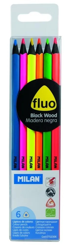 Lápiz de Color Milan Fluo 0752306 (6 Unidades)