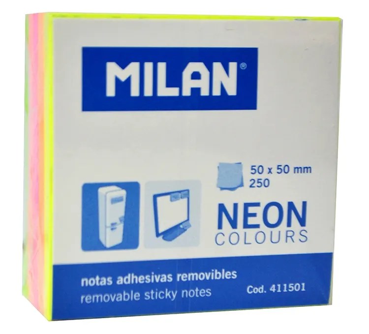 Bloque de Notas Milan Neon Colours 411501 (250 Hojas)