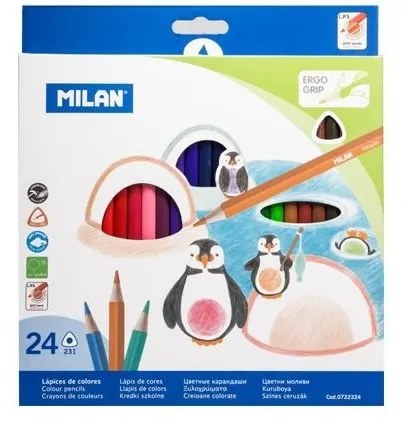 Lápiz de Color Milan Ergo Grip 0722324 (24 Unidades)