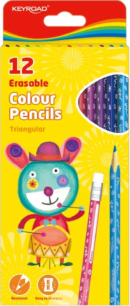 Lápices de Colores Keyroad Erasable KR971453 - 12 Colores