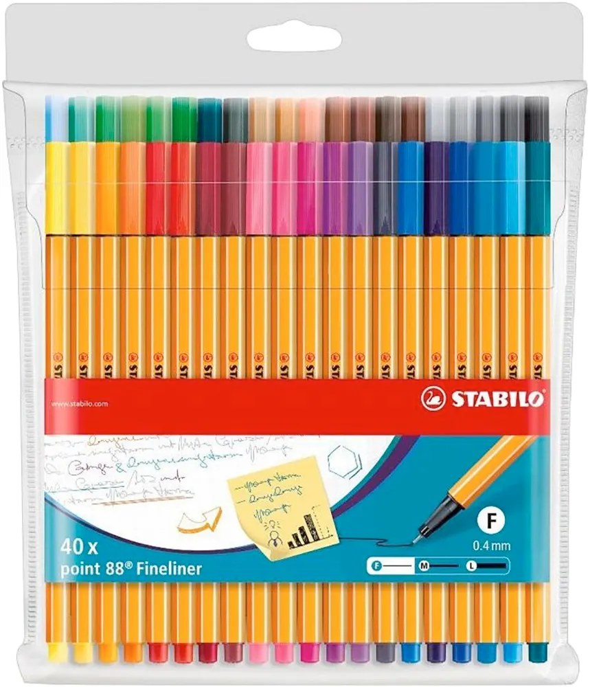 Bolígrafo Stabilo Fineliner Point88 - 8840-1- (40 Colores)
