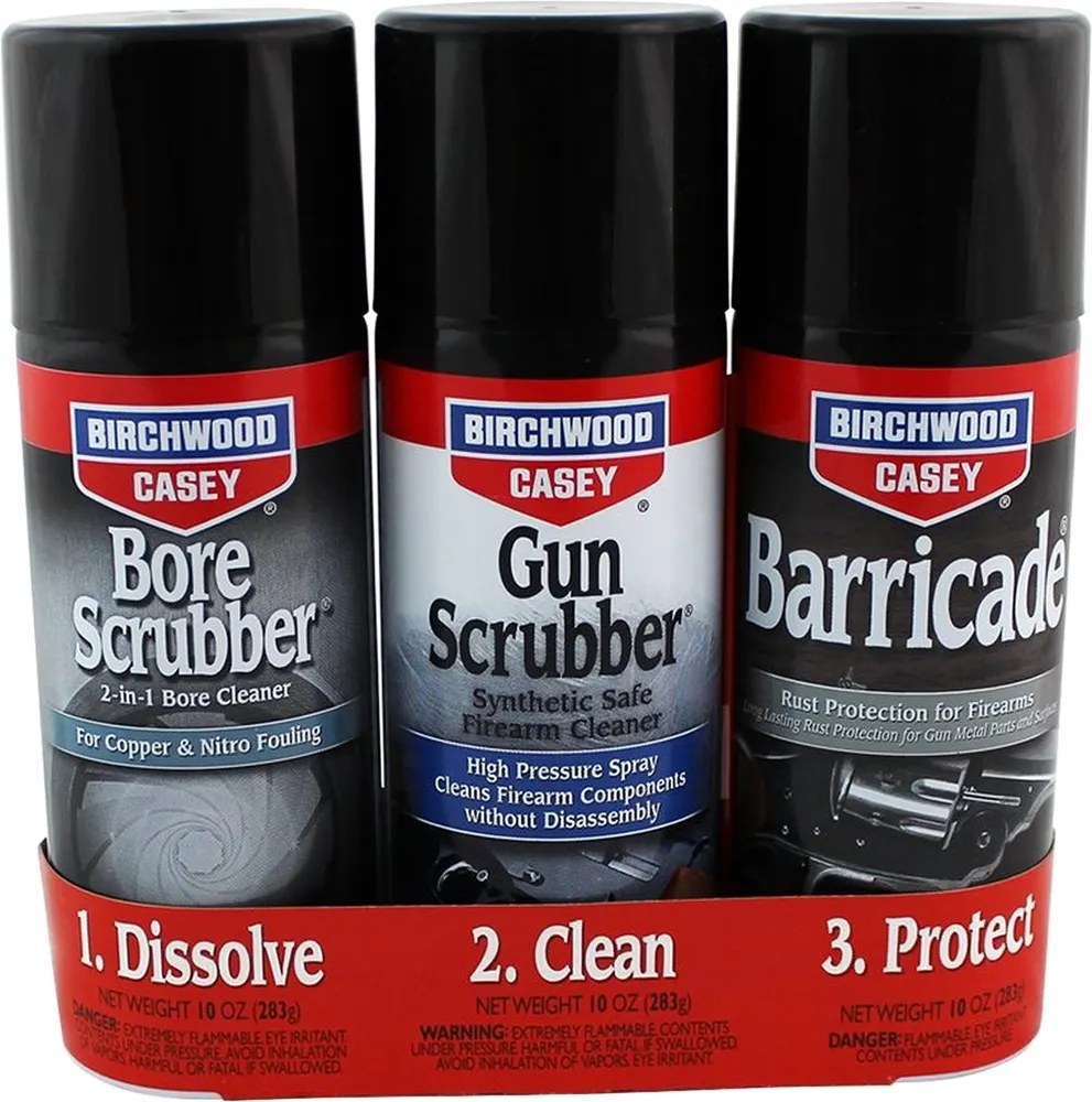 Kit Desengripantes Birchwood Casey Disolvente, Limpiador y Protector 283g