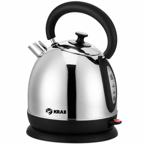 Pava Eléctrica Krab KBT2L 1.850 watts 2 Litros 220 - 240V ~ 50 60Hz - Plata Negra