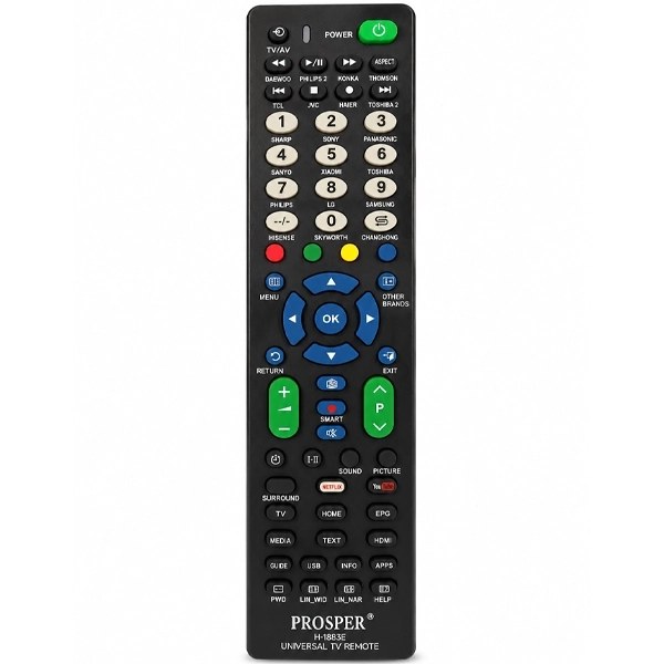 Control Remoto Universal para TV Prosper H-1883E - Negro