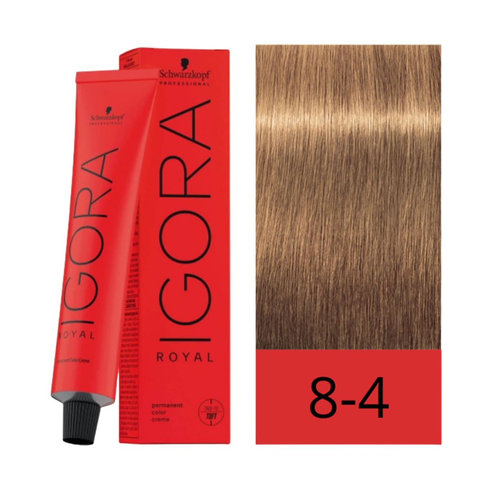 Crema De Coloración Schwarzkopf Igora Royal 8 4 Rubio Claro Beige 60 Gr