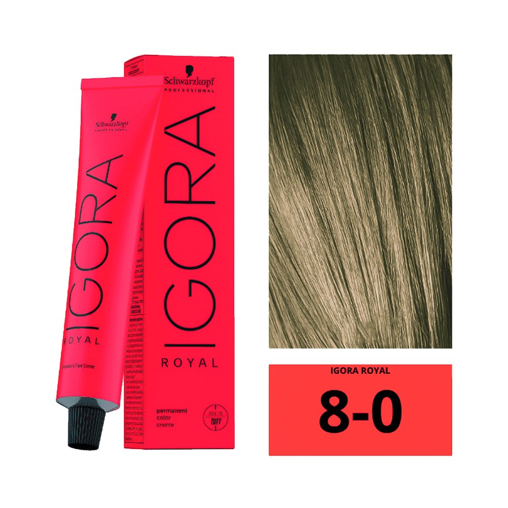 Crema De Coloracion Schwarzkopf Igora Royal 8 0 Rubio Claro Natural 60 G