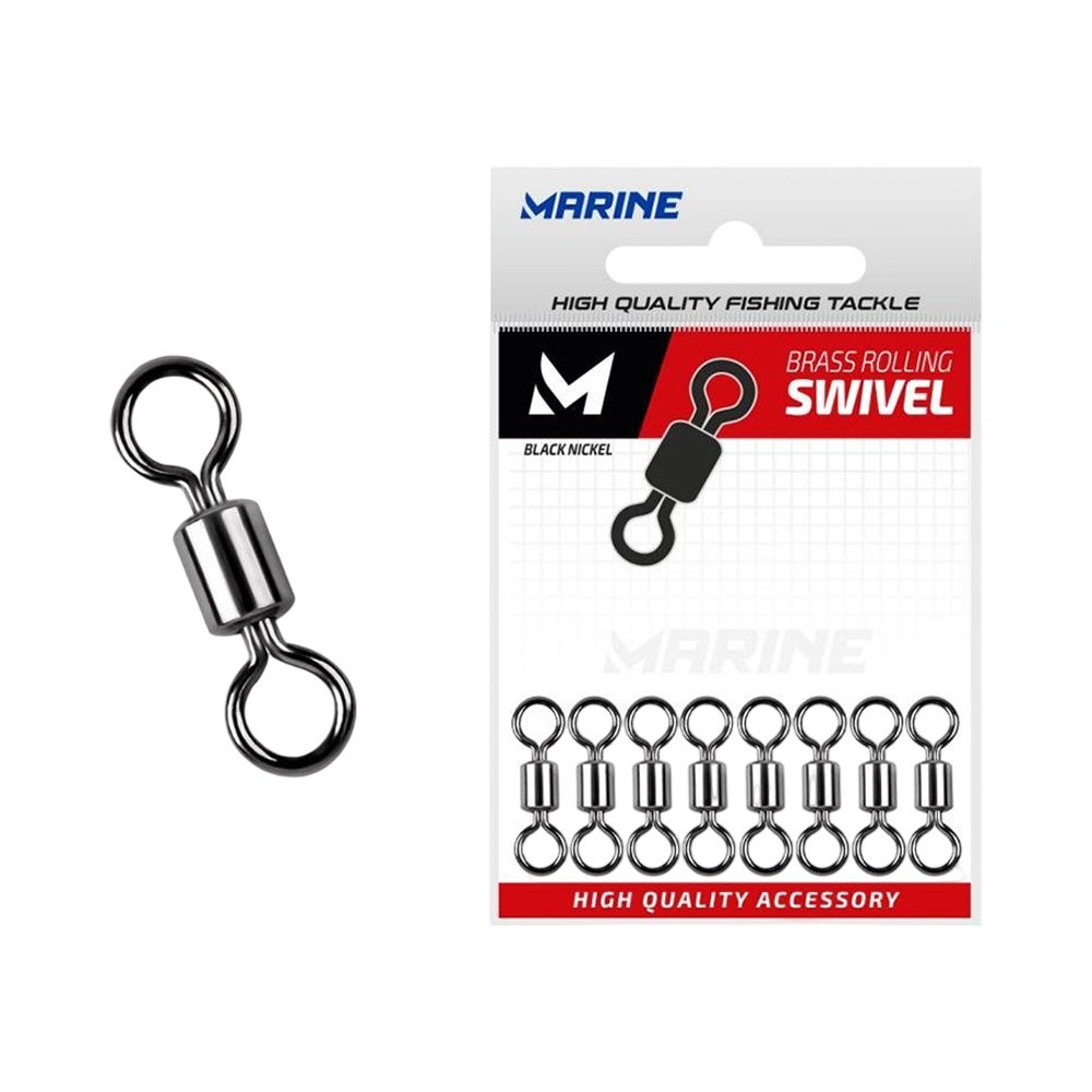 Girador Marine Brass Rolling Swivel Black Nickel Nº5 43 Kg 50 Piezas