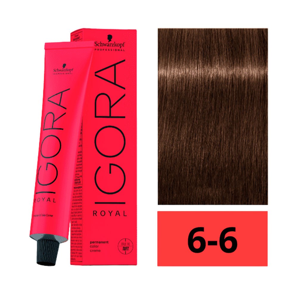 Crema De Coloración Schwarzkopf Igora Royal 6 6 Rubio Oscuro Marrón 60 Gr