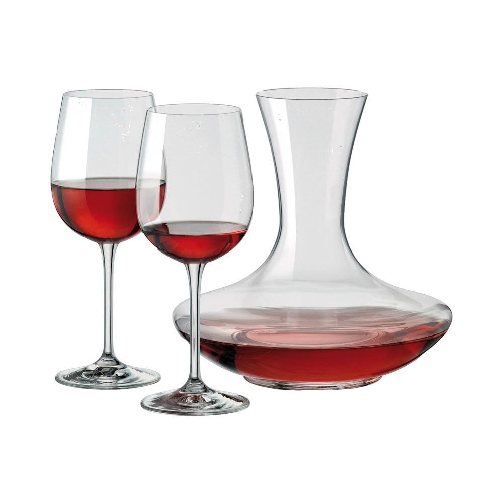 Set De Copas + Decantador Bohemia Strix 580/1500 Ml 7 Piezas