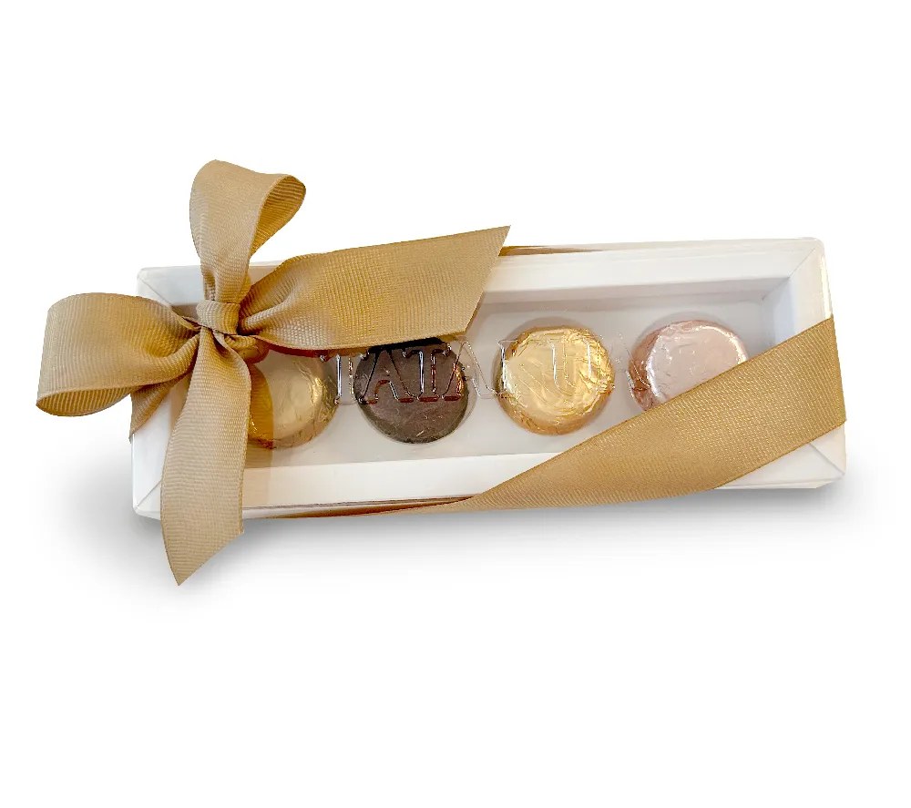 TATAKUA - CAJA BLANCA TAPA ACETATO X 4 MINIS - TONOS NEUTROS