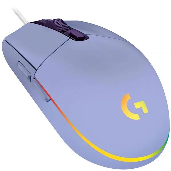 Mouse Gaming Logitech G203 USB hasta 8.000 DPI con Backlight RGB - Púrpura