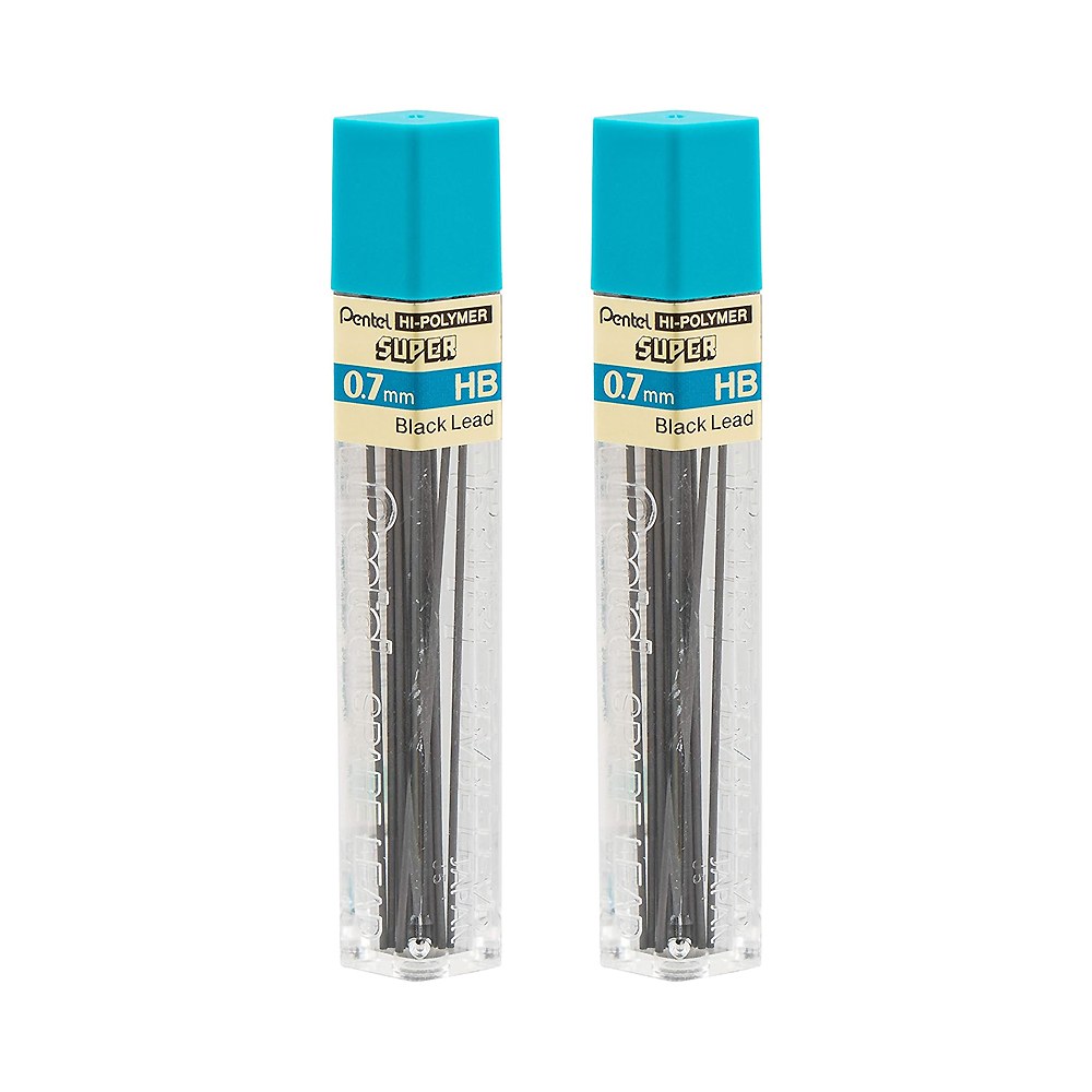 Pack De Minas Pentel Hi Polymer Super Hb Sm/50 Hb 0.7 Mm 2 Unidades