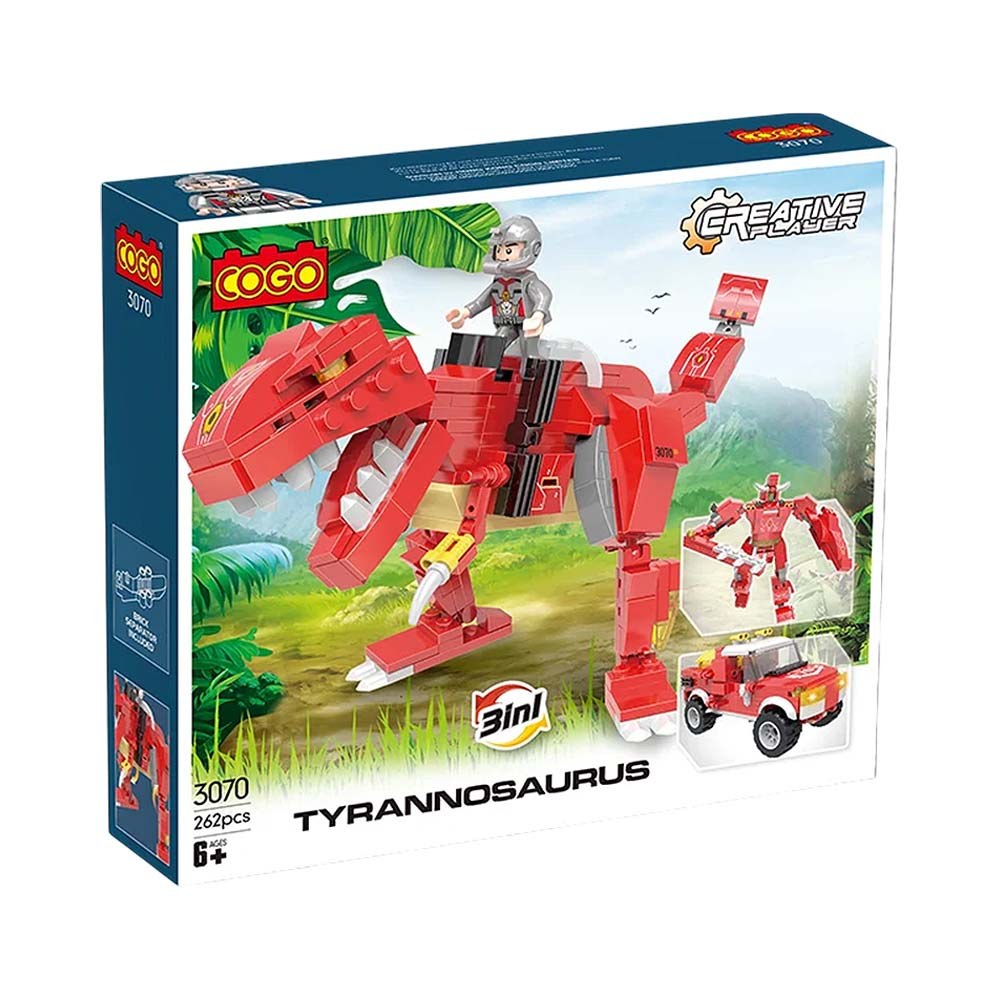 Juguete De Construcción Cogo Creative Player Tyrannosaurus 3 En 1 3070 262 Piezas