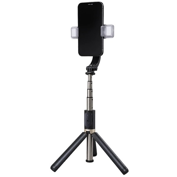 Palo para Selfie Satellite A-RM800D con Luz LED Bluetooth - Negro