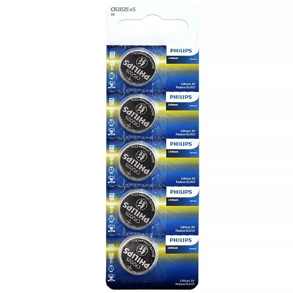 Batería CR2025 Philips CR2025P5B 97 3V - 5 Unidades