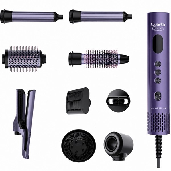 Modelador & Planchita Quanta Lumina AirBoost Pro QTKA81 8 en 1 127 V ~ 60 Hz - Morado