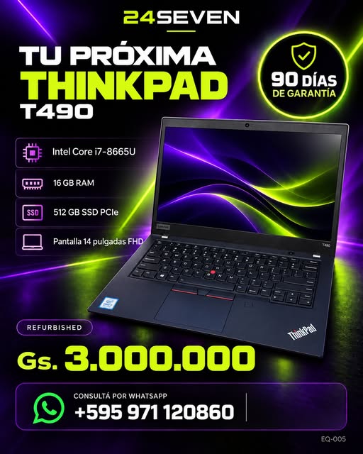 Lenovo ThinkPad T490 - Core i7-8665U, 16 GB, SSD 512 GB